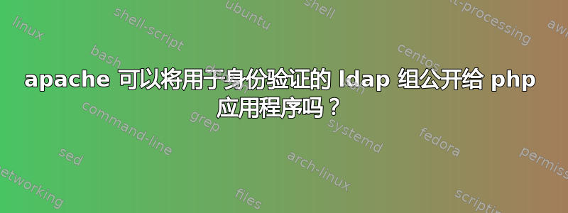 apache 可以将用于身份验证的 ldap 组公开给 php 应用程序吗？