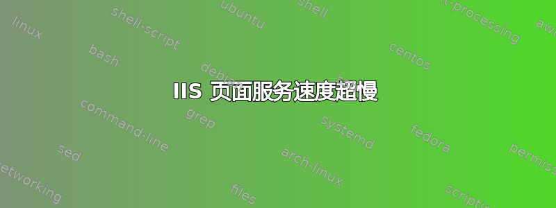 IIS 页面服务速度超慢