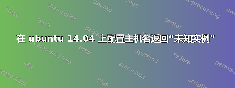 在 ubuntu 14.04 上配置主机名返回“未知实例”