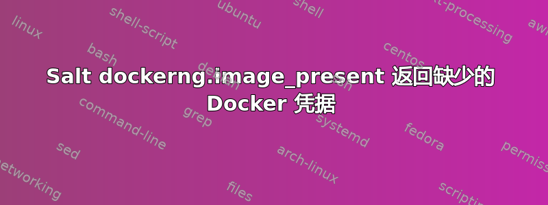 Salt dockerng.image_present 返回缺少的 Docker 凭据