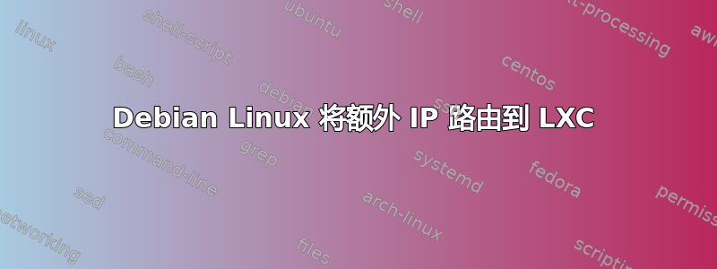 Debian Linux 将额外 IP 路由到 LXC