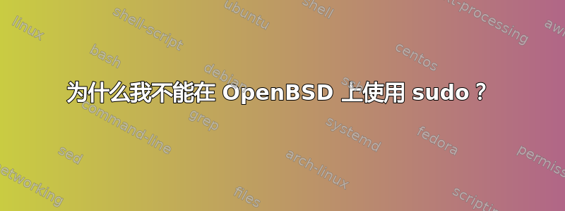 为什么我不能在 OpenBSD 上使用 sudo？