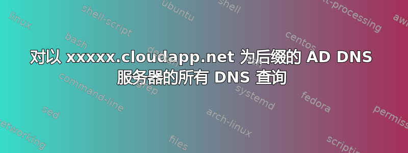 对以 xxxxx.cloudapp.net 为后缀的 AD DNS 服务器的所有 DNS 查询