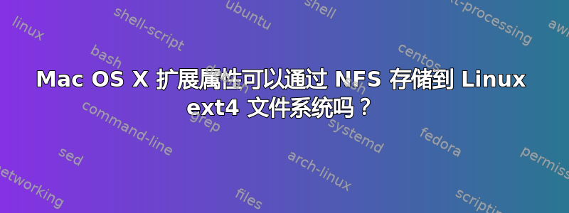 Mac OS X 扩展属性可以通过 NFS 存储到 Linux ext4 文件系统吗？