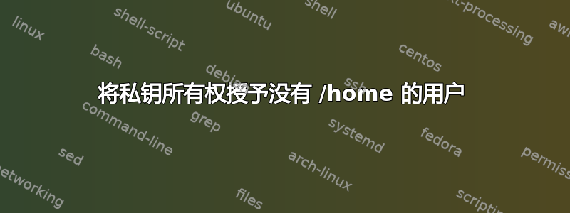 将私钥所有权授予没有 /home 的用户