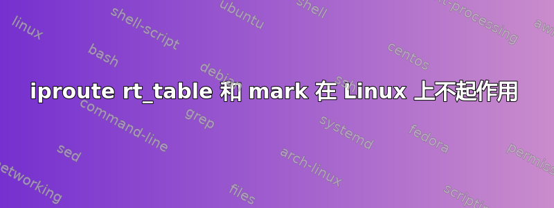 iproute rt_table 和 mark 在 Linux 上不起作用