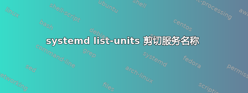 systemd list-units 剪切服务名称