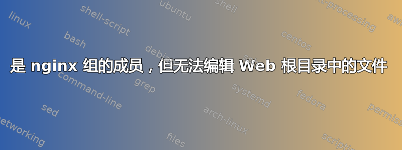 是 nginx 组的成员，但无法编辑 Web 根目录中的文件