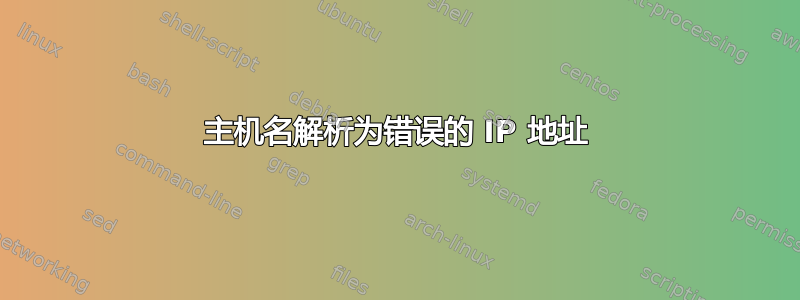 主机名解析为错误的 IP 地址