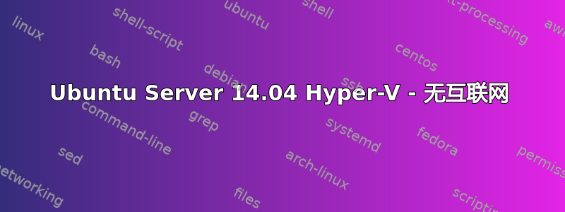 Ubuntu Server 14.04 Hyper-V - 无互联网