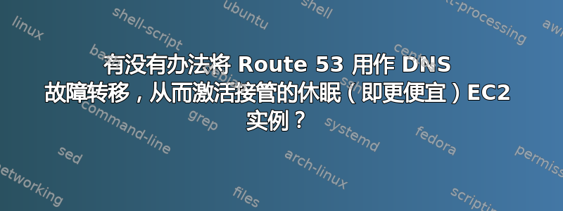 有没有办法将 Route 53 用作 DNS 故障转移，从而激活接管的休眠（即更便宜）EC2 实例？