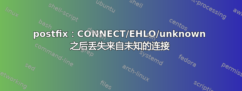 postfix：CONNECT/EHLO/unknown 之后丢失来自未知的连接