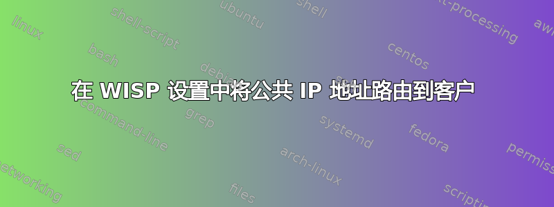 在 WISP 设置中将公共 IP 地址路由到客户