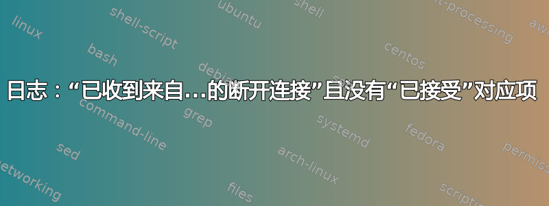 日志：“已收到来自...的断开连接”且没有“已接受”对应项