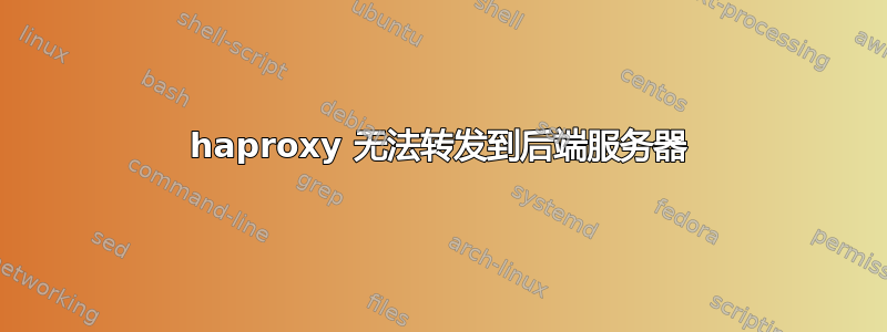 haproxy 无法转发到后端服务器