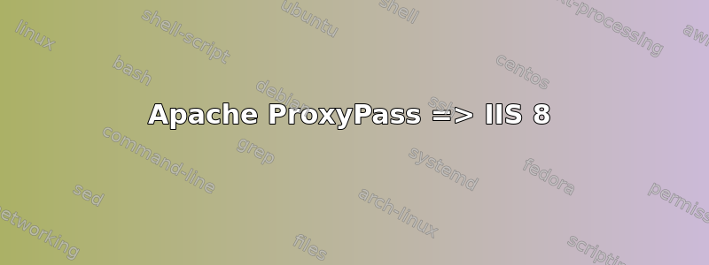 Apache ProxyPass => IIS 8