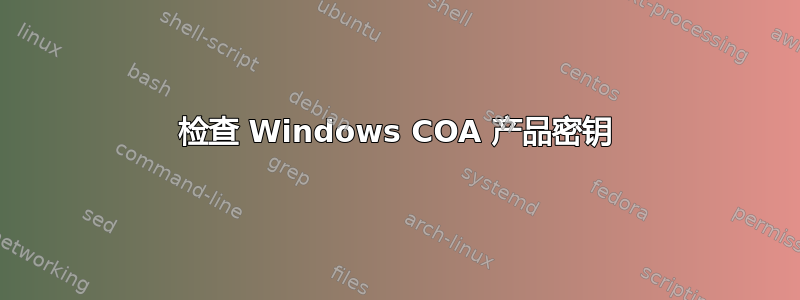 检查 Windows COA 产品密钥