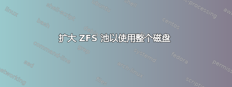 扩大 ZFS 池以使用整个磁盘