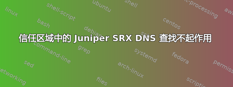 信任区域中的 Juniper SRX DNS 查找不起作用