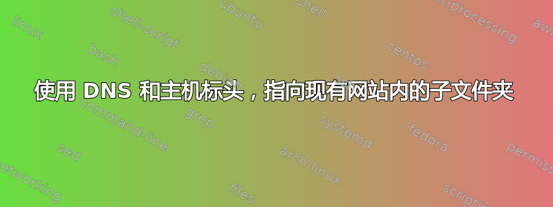 使用 DNS 和主机标头，指向现有网站内的子文件夹