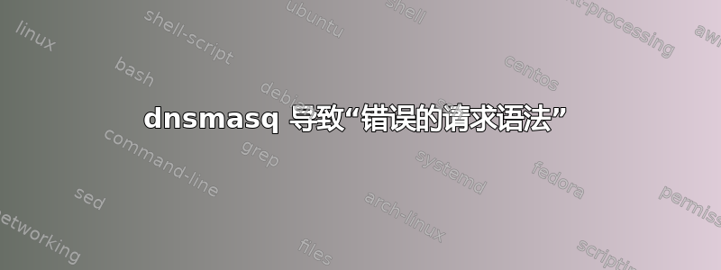 dnsmasq 导致“错误的请求语法”