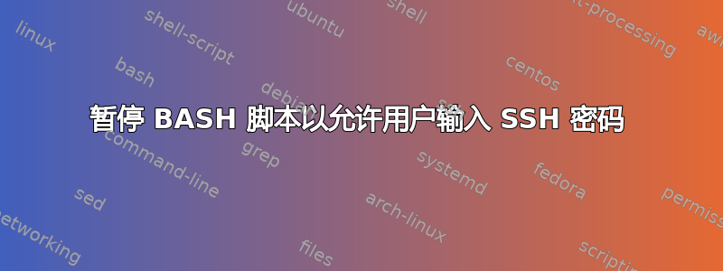 暂停 BASH 脚本以允许用户输入 SSH 密码