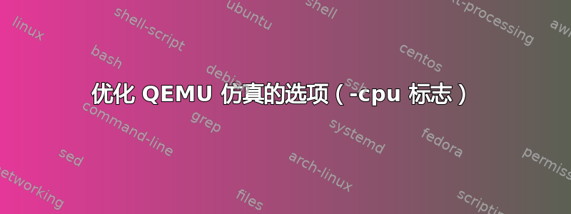 优化 QEMU 仿真的选项（-cpu 标志）