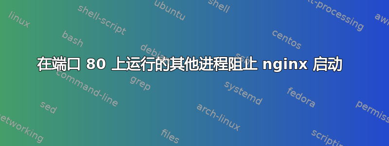 在端口 80 上运行的其他进程阻止 nginx 启动 