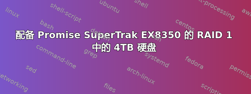 配备 Promise SuperTrak EX8350 的 RAID 1 中的 4TB 硬盘