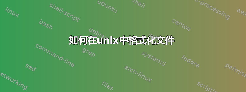 如何在unix中格式化文件