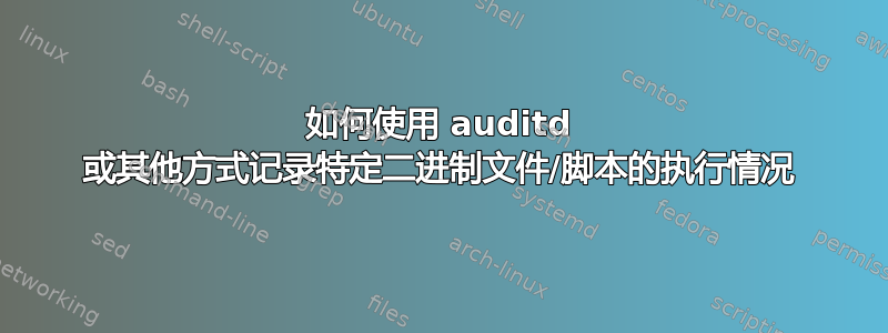 如何使用 auditd 或其他方式记录特定二进制文件/脚本的执行情况