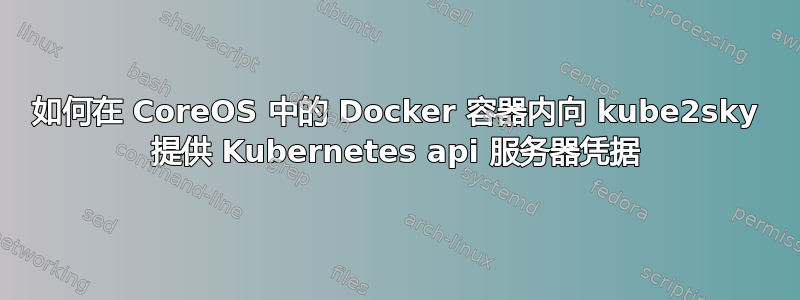 如何在 CoreOS 中的 Docker 容器内向 kube2sky 提供 Kubernetes api 服务器凭据