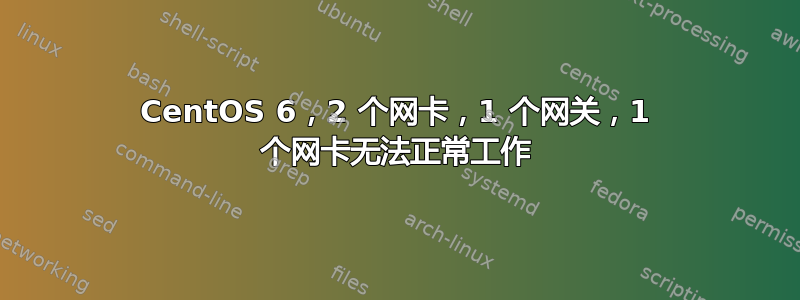 CentOS 6，2 个网卡，1 个网关，1 个网卡无法正常工作