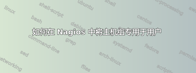 如何在 Nagios 中将主机组专用于用户