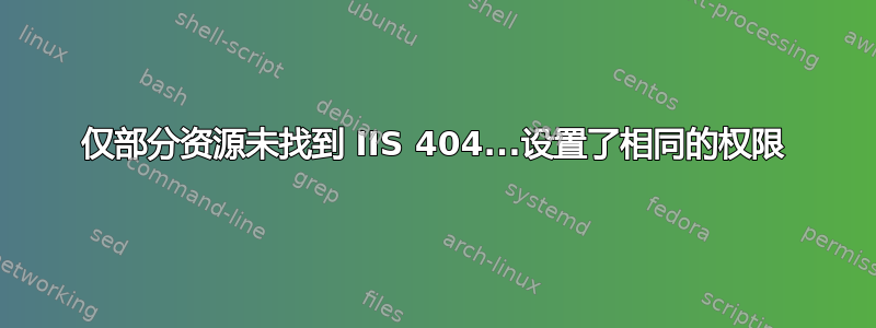 仅部分资源未找到 IIS 404...设置了相同的权限