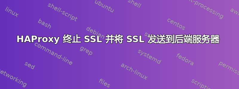 HAProxy 终止 SSL 并将 SSL 发送到后端服务器