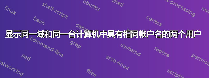 显示同一域和同一台计算机中具有相同帐户名的两个用户