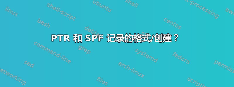 PTR 和 SPF 记录的格式/创建？