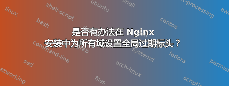 是否有办法在 Nginx 安装中为所有域设置全局过期标头？