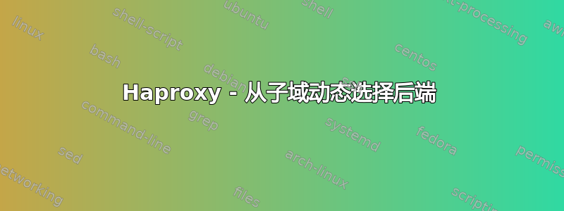 Haproxy - 从子域动态选择后端