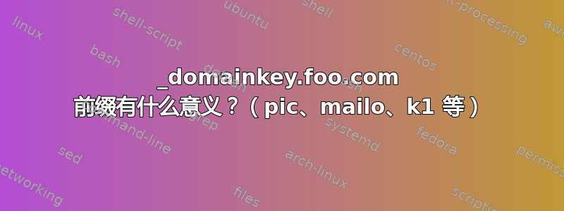 _domainkey.foo.com 前缀有什么意义？（pic、mailo、k1 等）