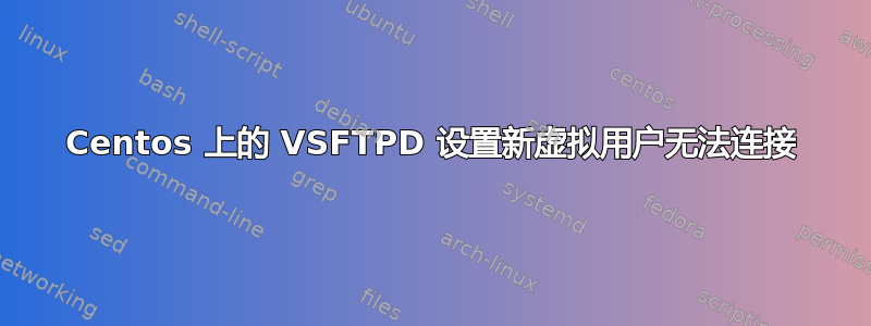 Centos 上的 VSFTPD 设置新虚拟用户无法连接