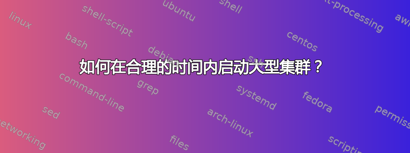 如何在合理的时间内启动大型集群？