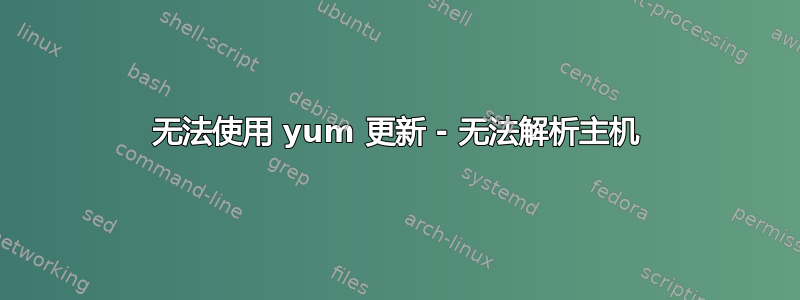 无法使用 yum 更新 - 无法解析主机