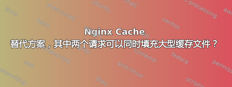 Nginx Cache 替代方案，其中两个请求可以同时填充大型缓存文件？