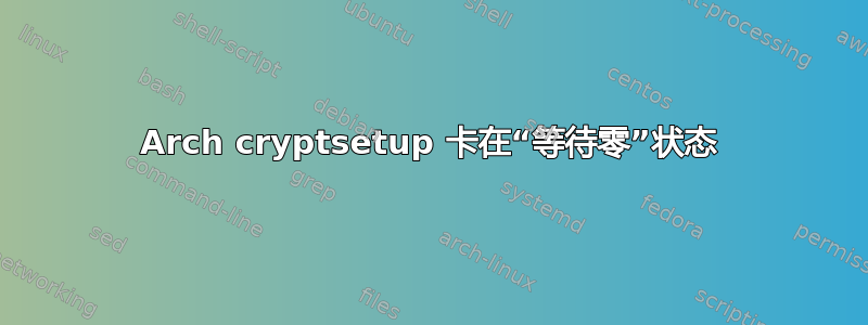 Arch cryptsetup 卡在“等待零”状态