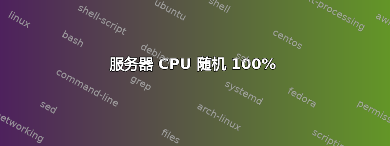 服务器 CPU 随机 100%