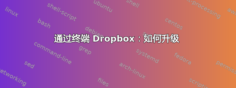 通过终端 Dropbox：如何升级