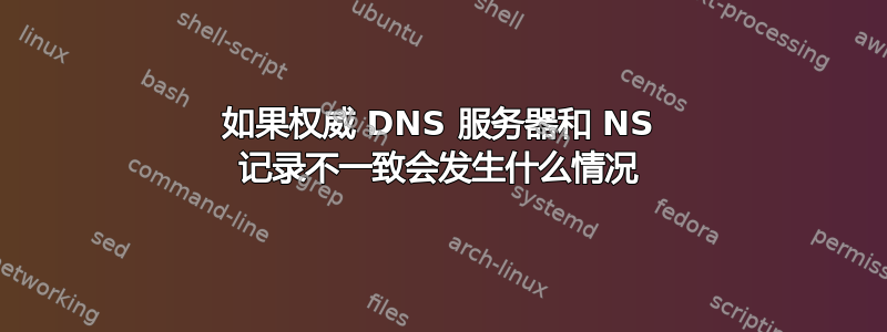 如果权威 DNS 服务器和 NS 记录不一致会发生什么情况