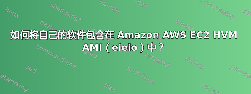 如何将自己的软件包含在 Amazon AWS EC2 HVM AMI（eieio）中？